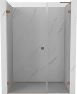 Mexen Lunar-B L sprchové dvere otváracie ľavé 140 cm, priehľadné, brúsená meď - 832SL-140-050-65-00-L