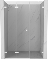 Mexen Lunar-F skladacie sprchové dvere ľavé 140 cm, transparentné, biele - 836S-140-050-20-00-L