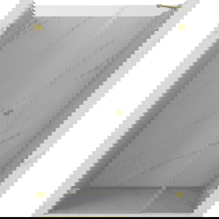 Mexen Lunar-B sprchové dvere výkyvné ľavé 125 cm, transparentné, zlaté kefované - 832S-125-050-55-00-L