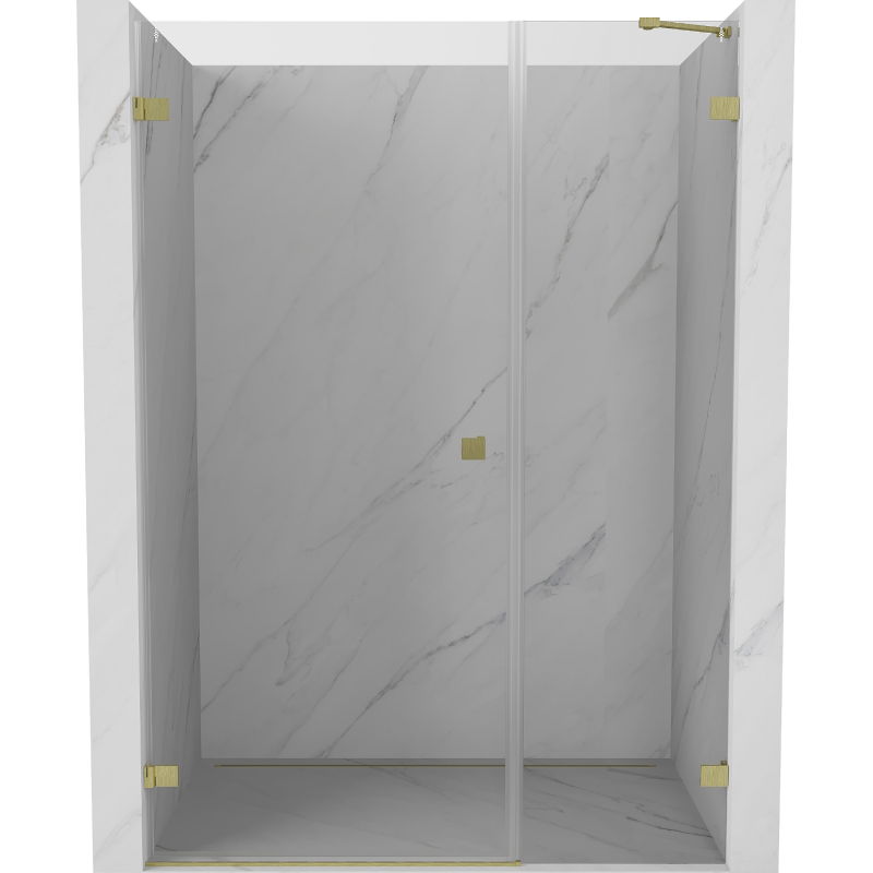 Mexen Lunar-B sprchové dvere výkyvné ľavé 135 cm, priehľadné, zlaté brúsené - 832S-135-050-55-00-L