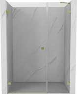 Mexen Lunar-B sprchové dvere výkyvné ľavé 135 cm, priehľadné, zlaté brúsené - 832S-135-050-55-00-L