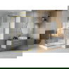 Mexen Rio štvorcová sprchová kabína 90 x 90 cm, pruhy, zlatá + závesný bidet Rio, biela- 860-090-090-50-20-4510