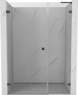 Mexen Lunar-B L sprchové dvere, otočné ľavé 135 cm, transparentné, gun gray brúsené - 832SL-135-050-66-00-L