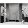 Mexen Lunar-F skladacie sprchové dvere ľavé 140 cm, transparentné, zlaté brúsené - 836S-140-050-55-00-L
