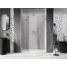 Mexen Lunar-F skladacie sprchové dvere ľavé 140 cm, transparentné, zlaté brúsené - 836S-140-050-55-00-L