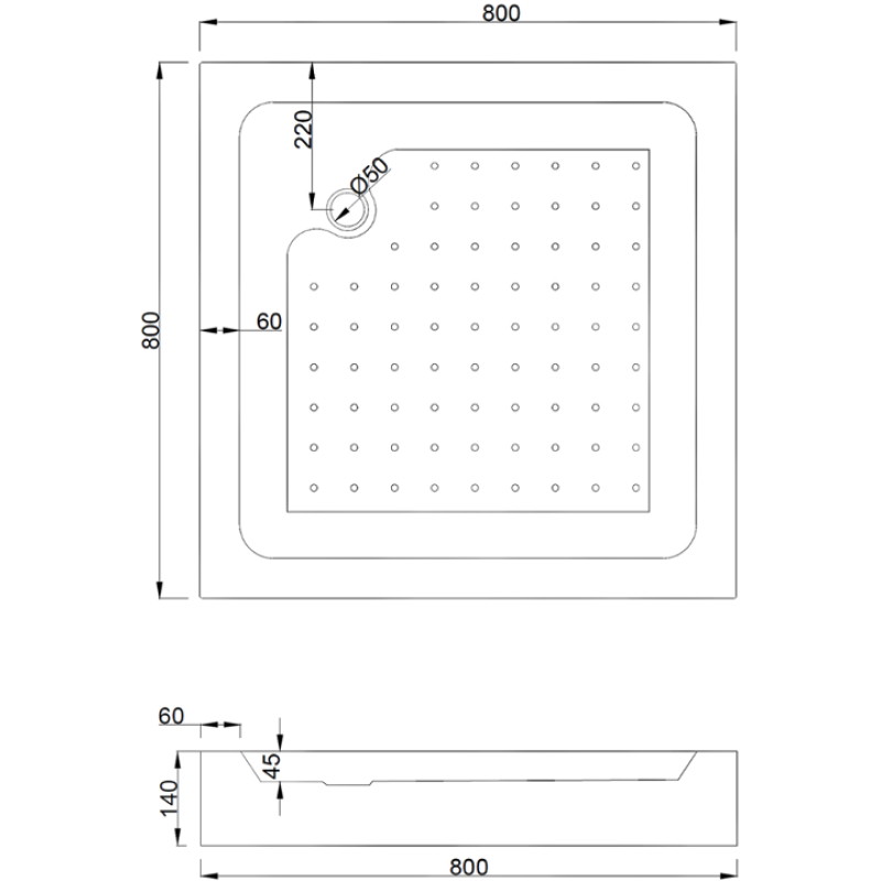 Mexen Rio štvorcový sprchovací kút 80 x 80 cm, matný, zlatý + vanička, biely - 860-080-080-50-30-4510
