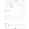 Mexen Rio štvorcový sprchový kút 80 x 80 cm, matný, zlatý + vanička, biely - 860-080-080-50-30-4510