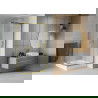 Mexen Rio štvorcová sprchová kabína 90 x 90 cm, inovať, zlatá + závesný bidet Rio, biela- 860-090-090-50-30-4510