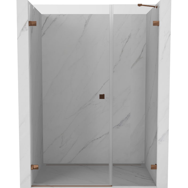 Mexen Lunar-B sprchové dvere otváravé ľavé 115 cm, transparentné, ružové zlato - 832S-115-050-60-00-L