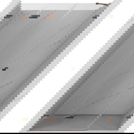 Mexen Lunar-F zvinovacie sprchové dvere ľavé 120 cm, transparentné, ružové zlato - 836S-120-050-60-00-L