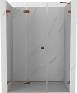 Mexen Lunar-F skladacie sprchové dvere ľavé 140 cm, transparentné, ružové zlato - 836S-140-050-60-00-L