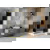 Mexen Rio štvorcová sprchová kabína 90 x 90 cm, grafitová čierna, zlatá + závesný bidet Rio, biela- 860-090-090-50-40-4510