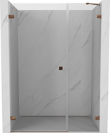 Mexen Lunar-B sprchové dvere s ľavým otváraním 125 cm, transparentné, ružové zlato - 832S-125-050-60-00-L