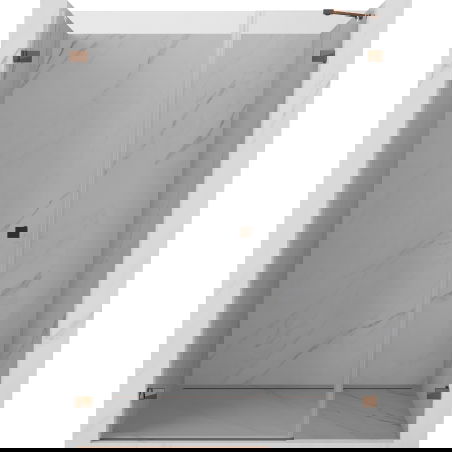 Mexen Lunar-B sprchové dvere otočné ľavé 130 cm, transparentné, ružové zlato - 832S-130-050-60-00-L