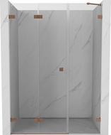 Mexen Lunar-F skladacie sprchové dvere ľavé 135 cm, transparentné, brúsená meď - 836S-135-050-65-00-L