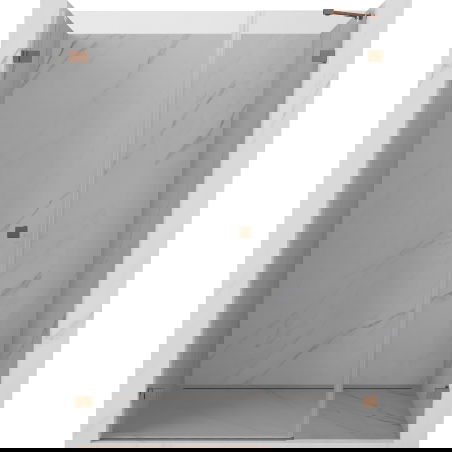 Mexen Lunar-B sprchové dvere výklopné ľavé 120 cm, transparentné, kartáčovaná meď - 832S-120-050-65-00-L