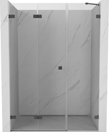 Mexen Lunar-F skladacie sprchové dvere ľavé 115 cm, transparentné, gun gray brúsený - 836S-115-050-66-00-L