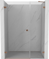 Mexen Lunar-B sprchové dvere s výklopnými ľavými 150 cm, transparentné, brúsená meď - 832S-150-050-65-00-L