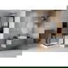 Mexen Rio štvorcová sprchová kabína 80 x 80 cm, pruhy, čierna + závesný bidet Rio, biela- 860-080-080-70-20-4510