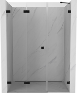 Mexen Lunar-F skladacie sprchové dvere ľavé 115 cm, transparentné, čierne - 836S-115-050-70-00-L