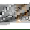 Mexen Rio štvorcová sprchová kabína 90 x 90 cm, pruhy, čierna + závesný bidet Rio, biela- 860-090-090-70-20-4510