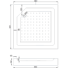 Mexen Rio štvorcový sprchovací kút 90 x 90 cm, čierne pásy, čierny + vanička Rio, biela - 860-090-090-70-20-4510