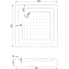 Mexen Rio štvorcový sprchovací kút 80 x 80 cm, čierne pruhy, čierna + sprchová vanička Rio, biela - 860-080-080-70-20-4510