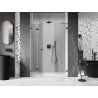 Mexen Lunar-F skladacie sprchové dvere ľavé 135 cm, transparentné, gun metal - 836S-135-050-95-00-L