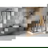 Mexen Rio štvorcová sprchová kabína 90 x 90 cm, mráz, čierna + vanička Rio, biela - 860-090-090-70-30-4510