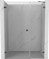 Mexen Lunar-B sprchové dvere výklopné ľavé 140 cm, priehľadné, kartáčovaná zbraňová šedá - 832S-140-050-66-00-L