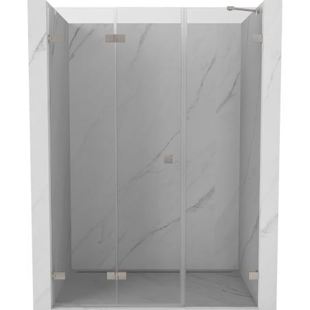 Mexen Lunar-F skladacie sprchové dvere ľavé 130 cm, transparentné, brúsený nikel - 836S-130-050-97-00-L
