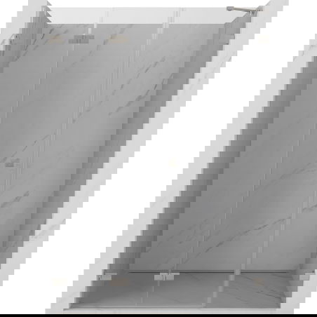 Mexen Lunar-F skladacie sprchové dvere ľavé 135 cm, transparentné, brúsený nikel - 836S-135-050-97-00-L