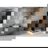Mexen Rio štvorcová sprchová kabína 90 x 90 cm, grafitová čierna, čierna + závesný bidet Rio, biela- 860-090-090-70-40-4510