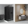 Mexen Rio štvorcová sprchová kabína 90 x 90 cm, grafitová čierna, čierna + závesný bidet Rio, biela- 860-090-090-70-40-4510