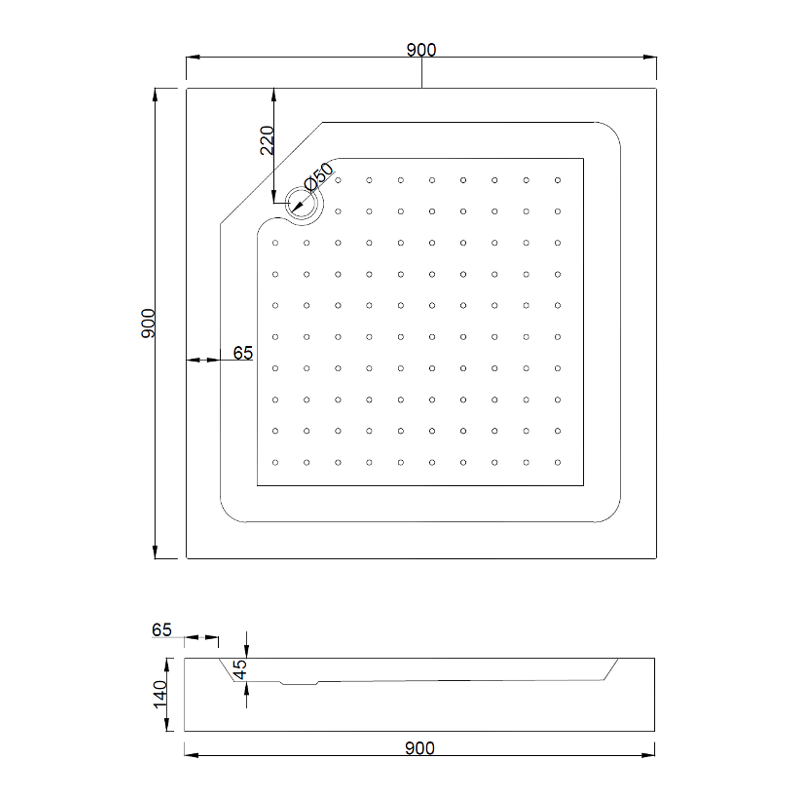 Mexen Rio štvorcový sprchový kút 90 x 90 cm, grafit, čierna + sprchová vanička , biela - 860-090-090-70-40-4510