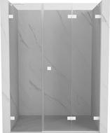 Mexen Lunar-F skladacie dvere sprchy pravé 130 cm, transparentné, biele - 836S-130-050-20-00-P