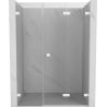 Mexen Lunar-F skladacie sprchové dvere pravé 135 cm, transparentné, biele - 836S-135-050-20-00-P