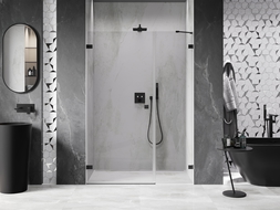 Mexen Lunar-B sprchové dvere otočné ľavé 110 cm, transparentné, čierne - 832S-110-050-70-00-L