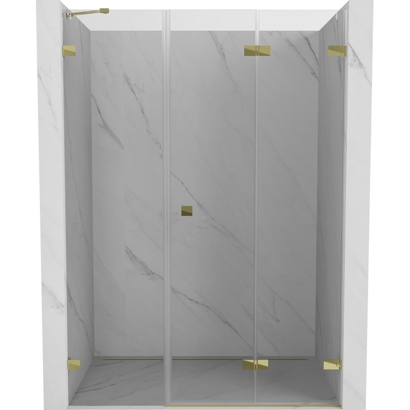 Mexen Lunar-F skladacie sprchové dvere pravé 115 cm, transparentné, zlaté - 836S-115-050-50-00-P