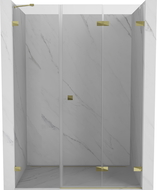 Mexen Lunar-F skladacie sprchové dvere pravé 135 cm, transparentné, zlaté - 836S-135-050-50-00-P