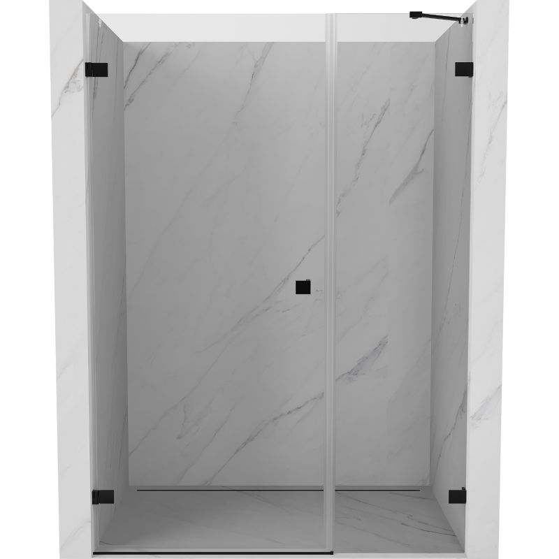 Mexen Lunar-B sprchové dvere otváravé ľavé 130 cm, priehľadné, čierne - 832S-130-050-70-00-L