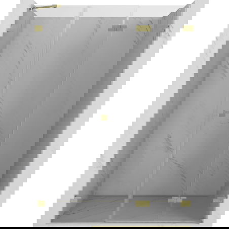 Mexen Lunar-F skladacie sprchové dvere pravé 135 cm, transparentné, zlaté kartáčované - 836S-135-050-55-00-P