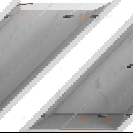 Mexen Lunar-F skladacie sprchové dvere pravé 140 cm, priehľadné, ružové zlato - 836S-140-050-60-00-P
