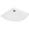 Mexen Flat polkruhový sprchový kút slim 100 x 100 cm, biely, sifón čierny - 41101010B