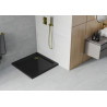 Mexen Flat štvorcový sprchovací kút slim 70 x 70 cm, čierny, sifón zlatý - 40707070G
