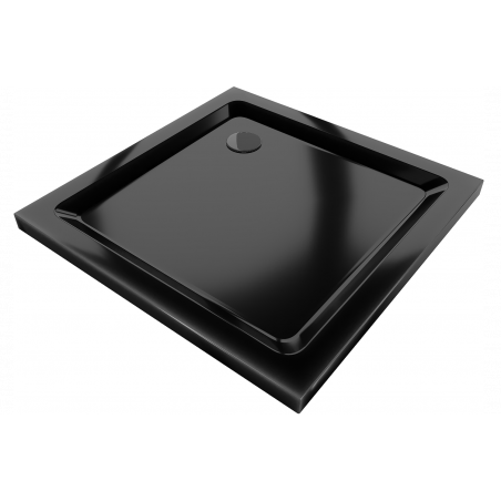 Mexen Flat štvorcový sprchový vanička slim 70 x 70 cm, čierny, sifón čierny - 40707070B