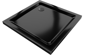 Mexen Flat štvorcová sprchová vanička slim 70 x 70 cm, čierna, čierny sifón - 40707070B