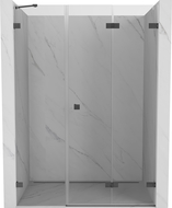 Mexen Lunar-F sklápacie sprchové dvere pravé 135 cm, transparentné, brúsená šedá gun - 836S-135-050-66-00-P