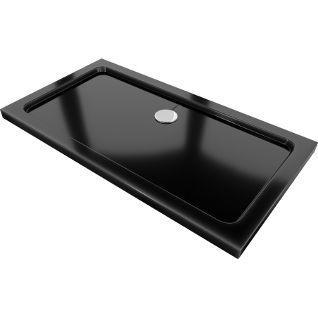 Mexen Flat obdĺžnikový sprchový kút slim 120 x 70 cm, čierny, sifón chróm - 40707012