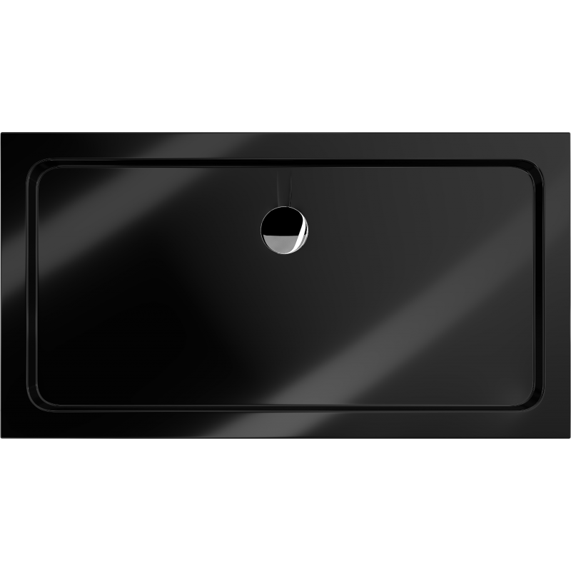 Mexen Flat obdĺžniková tenká sprchová vanička 130 x 70 cm, čierna, sifón chróm - 40707013